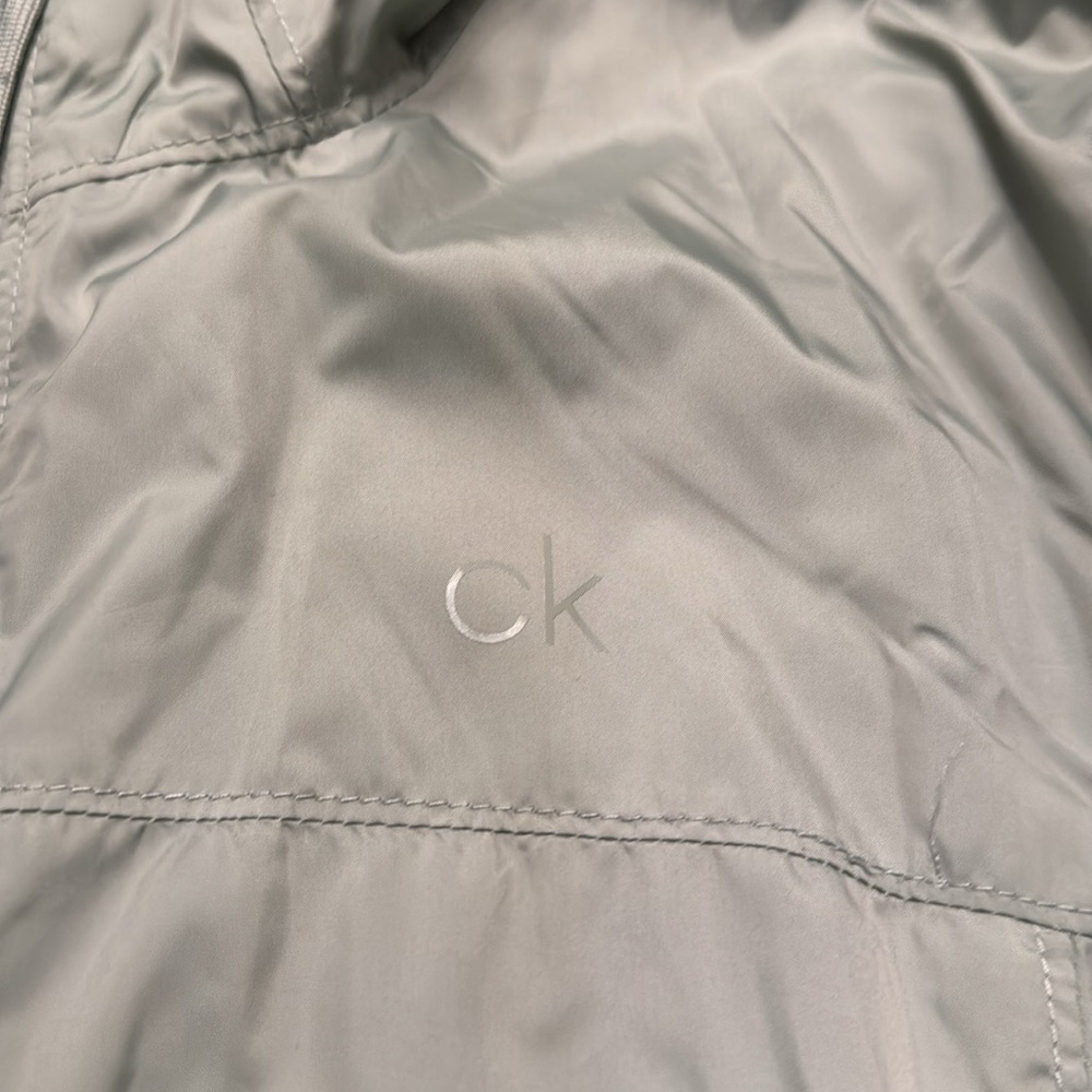 🟣 LIKE NEW! Calvin Klein Womens Zip Front Light Green Windbreaker size Large - Picture 5 of 8